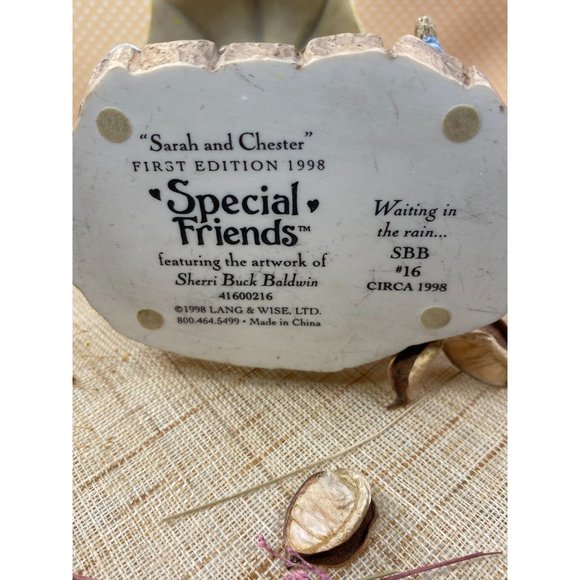 Special Friends "Sarah and Chester" Waiting in the rain #16, 1998, handpainted, - Picture 4 of 17